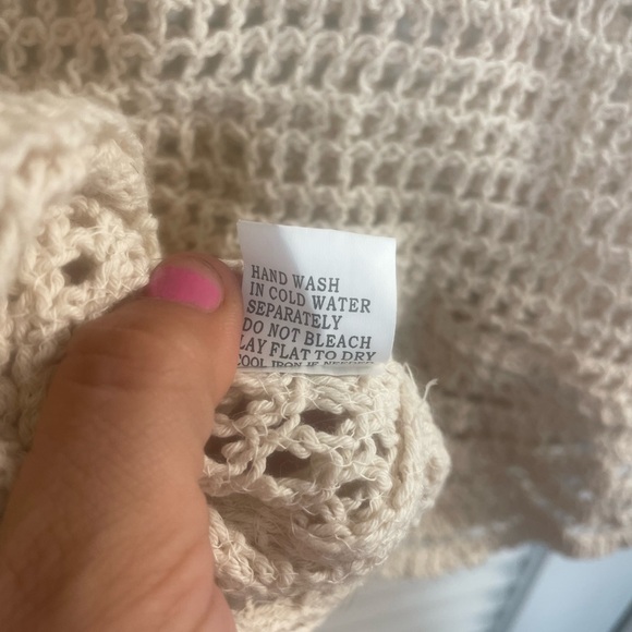 Kontrol NWT 90s/Y2K Embroidered & Crocheted Cream on Cream Tank, Size M - Picture 8 of 9